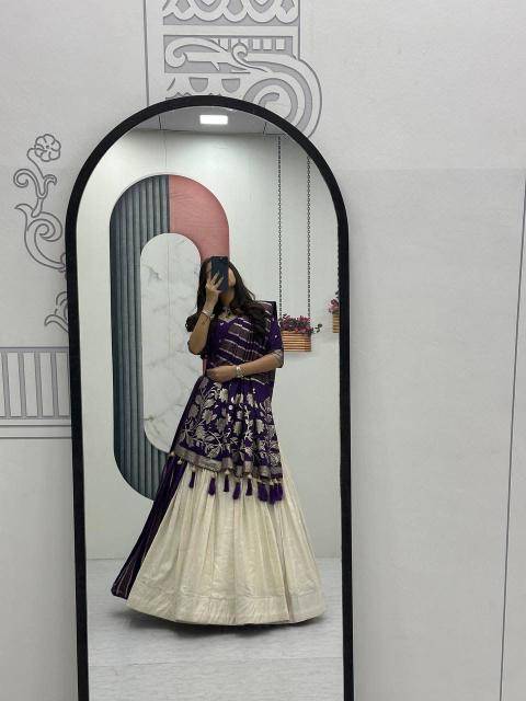 Launching wedding Special Pc 560 jecard Purple Lehenga choli wholesale online